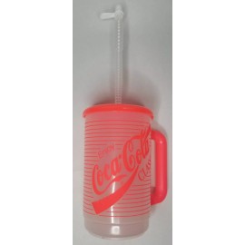 Coca-Cola Vintage 90's Enjoy Coca Cola Classic Whirley Travel Mug w/ Lid & Straw 32oz NEW