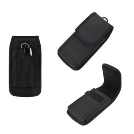 DFV mobile - Case Cover Belt in Nylon with Two Belt Loops Vertical and Horizontal für General Mobile GM 9 Plus (2019) - Black