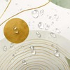 DYNH Sage Green Shower Curtain, Modern Abstract Gold Leaves Bathtub
