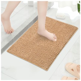 AOWIS Bathroom Rug Mat, Extra Soft Non Slip Absorbent Water Bath Rug,Quick Dry, Machine Washable Bath Mats for Bathroom Floor, Tub, Shower and Home Decor Accessories (Brown, 20"x30")