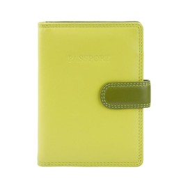 Visconti Women's Soft Leather Secure RFID Blocking Passport Cover Wallet - POLO 2201, Lime/Multi, One Size
