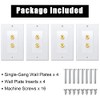 Tuperoymse 4 Pack Single Gang 1.0 Speaker Wire Wall Plate