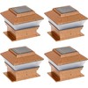 Solar Powered LED Post Cap Light 4"x 4" Copper, Set