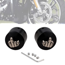 Lunsom Axle Bolt Nut Caps, Styling Front Axle Nut Caps Wheel Axle Cap Compatible with Ha*ley Motorcycle,Black