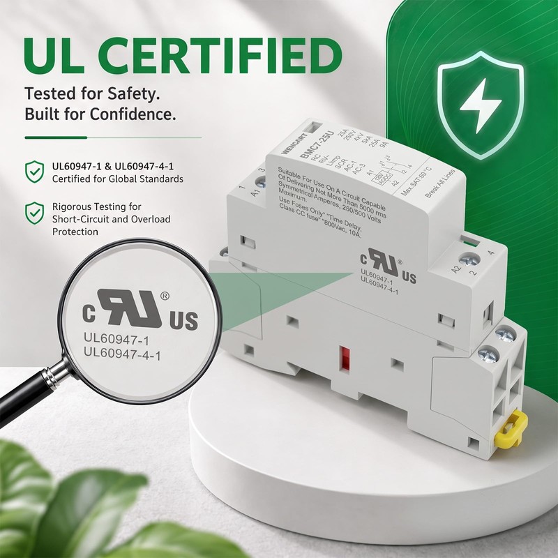 Wengart 25A AC/DC Contactor 2-Pole 2NO for Smart Home &