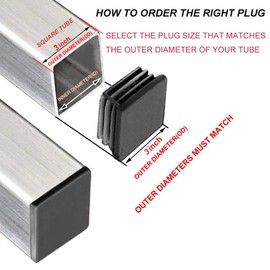 Hydanle 32 Pack 3 Inch Square Plastic Plugs, 75mm×75mm Insert End Caps for Square Tubing Post
