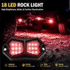 MDEOOSKY 6 Pods Red Rock Lights 18 LEDs Chips Waterproof
