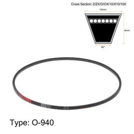 sourcing map O-940 V-Belts Drive Belt 940mm Inner Girth 10mm Width 6mm Height Rubber for Power Transmission