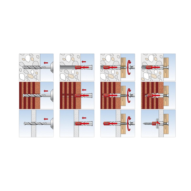 Fischer Duopower Dowels with Screws and Bit, Universal Dowels, Powerful