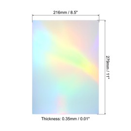 PATIKIL 11"x8.5" Holographic Cardstock, 40 Pack Metallic Iridescent Mirror Paper Foil Board Reflective Sheets for Scrapbook Poster DIY Craft, Style 1