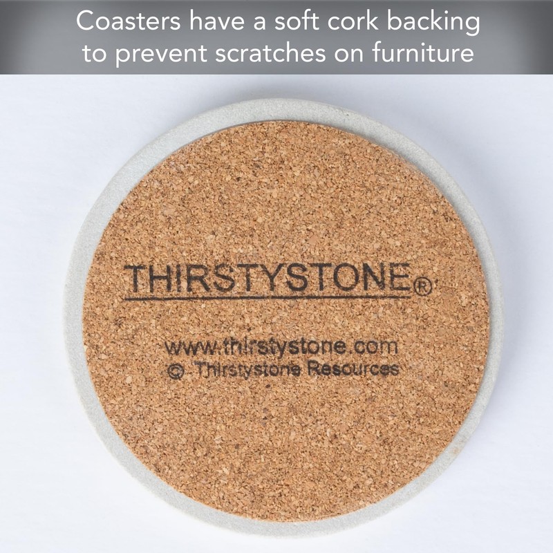 Thirstystone Kokopelli Toss Natural Sandstone Coaster 4 Pack Eco-Friendly, Absorbent,
