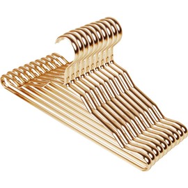 Creation Core Pack of 10 Stylish Aluminum Metal Coat Suit Clothes Hangers(Golden)