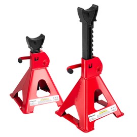 Donext Jack Stands 3 Ton (6,500 lb) Capacity Steel, 1 Pair Red Lifting Stand Adjustable Jack Stands