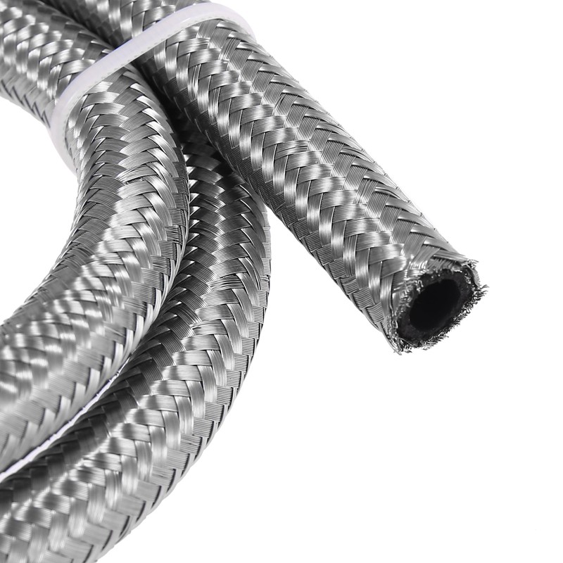 X AUTOHAUX Car Stainless Steel Braided Mesh Hose 3.3ft 3/8"
