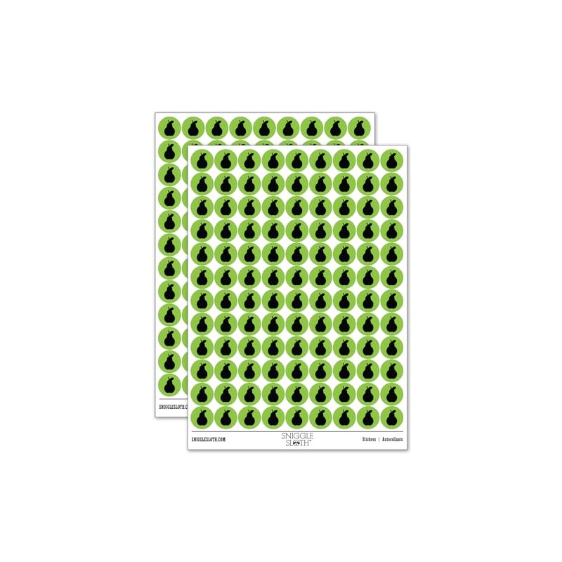 Pear Fruit Solid 200+ Round Stickers - Matte Finish -