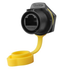 CNLINKO LP-20 RJ45 Panel Mount Socket, CAT6 Ethernet Connector RJ45 Single-Hole Socket IP68 M20 Waterproof Connector (Yellow RJ45 Single-Hole Socket)