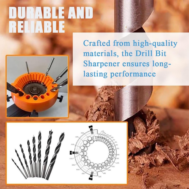 Shengsenfu Black Drill Bit Sharpener, Handheld Drill Bit Sharpener for