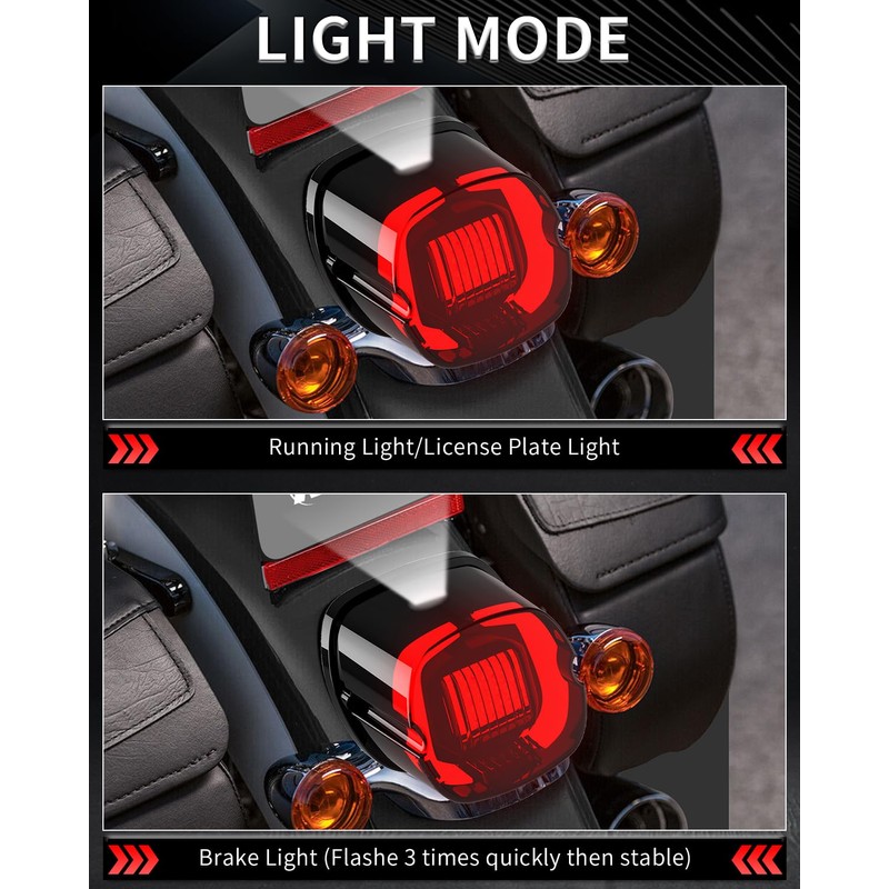 NTHREEAUTO Smoked LED Strobe Brake Tail Light Rear Taillight Compatible