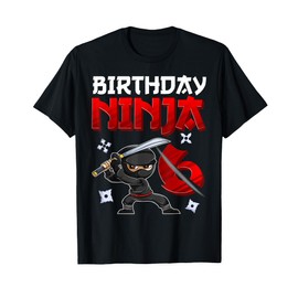 6 Years Old Boy Birthday Tee, Birthday Ninja Boy T-Shirt