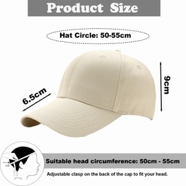 ATSNOSH Baseball Cap für Kinder, Beige Baumwolle Baseballkappe für Jungen Mädchen, Sonnenmütze, Schirmmütze, Sport Mütze, Verstellbar, UV-Schutz