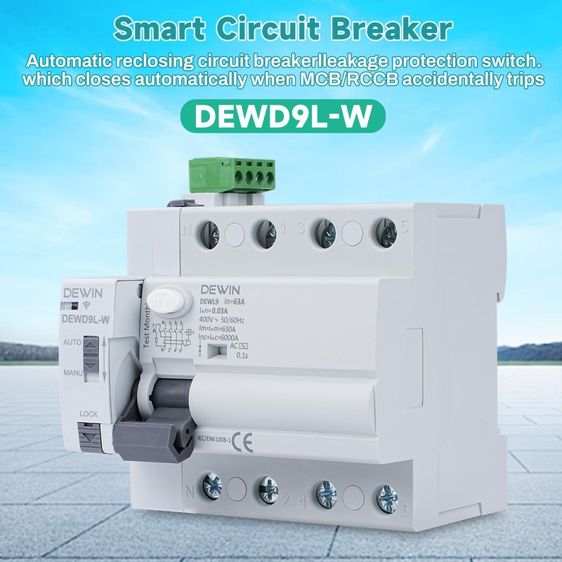 DEWIN FI Circuit Breaker with Automatic Reactivation, FI Automatic Reconnection