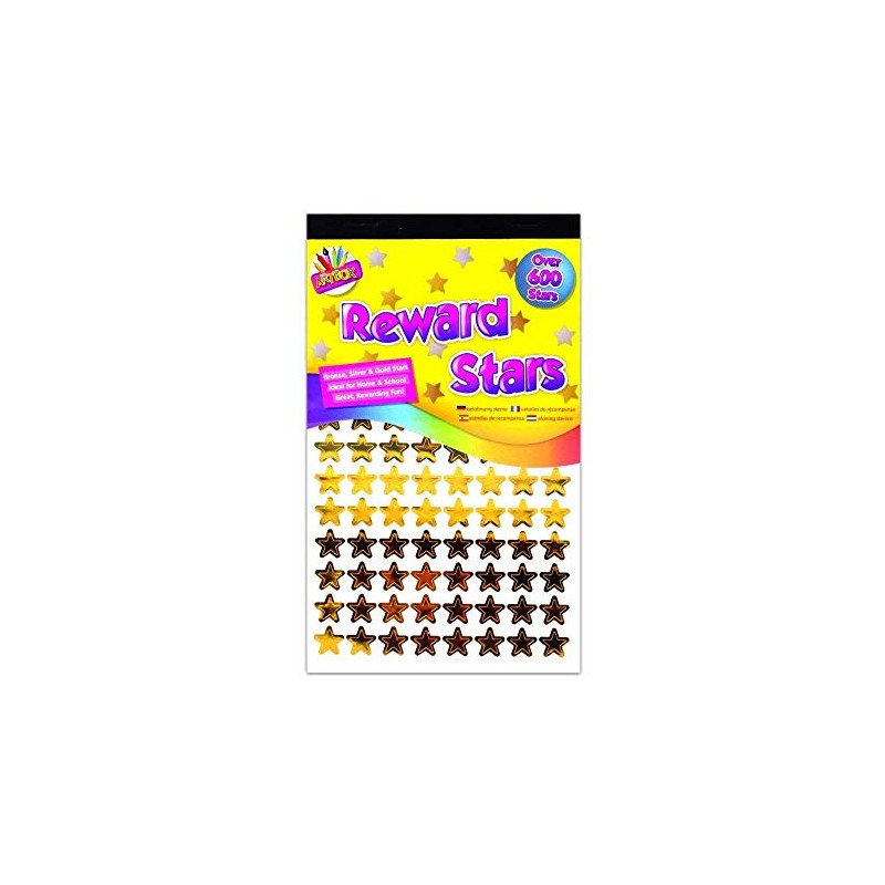 900 x Reward Star Stickers Silver Gold Bronze Home School