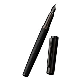 Pluma Estilográfica Negra, Punta de 0.5mm, Bolígrafo de Alta Gama de Metal Completo, Textura Cómoda y Antideslizante, Excelente Metal, Regalo de...   