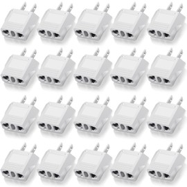 EBOOT 20 Pack EBOOT Europe to USA Plug Adapter American Plug Adapters Converter Travel Voltage Converter EU to Us Electrical Outlet Power Universal Connector (White)