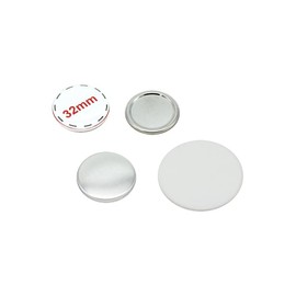 ChiButtons 32mm Round Flat Back Button Parts [Metric System] (100 sets)