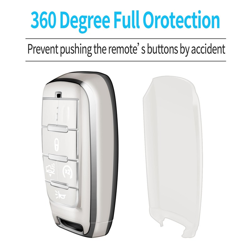 Tukellen for Dodge Key Fob Cover Soft TPU Full Protection