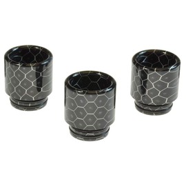 Armerah Snakeskin 810 Drip Tip eCig Mouthpiece Short/Wide Epoxy Resin 3 Pack Black