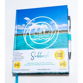 Sobbash Planner: Calm & Focused for Busy Parents (or Adults). ADHD & Anxiety Friendly. Full-Color Pages, Vertical Layout, Time-Blocking, Pocket, Pen & Holder Included.