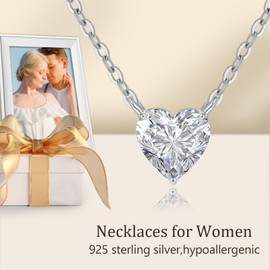 Cosie Lily Women's Necklace 925 Sterling Silver Necklace in 14K Gold Plated / Rose Gold Plated / White Plated Jewellery for Women Christmas Anniversary Birthday Gifts, Sterling Silver, Zircon