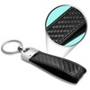 iPick Image 100% Real Carbon Fiber Leather Strap Key Chain