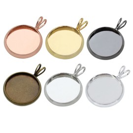 NUOBESTY 10pcs Copper Plating Pendant Jewelry Tray Craft Bezel Setting Jewelry Making Bezel Tray Round Pendant Bases Silver Pendant Trays Earring Pendant Trays Round Bezel Tray Round Trays