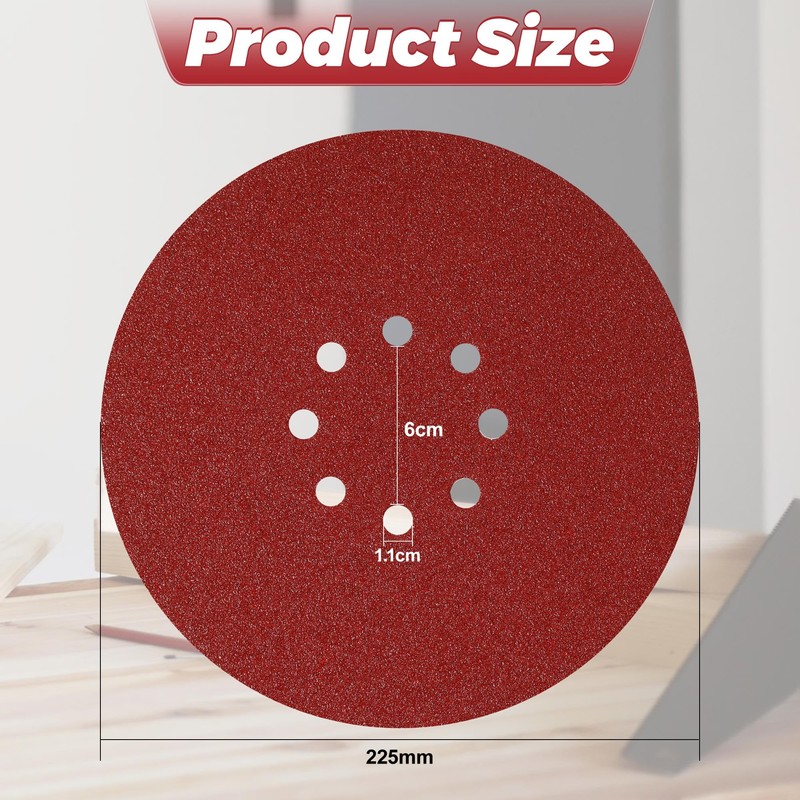 Sandpaper 225 mm Velcro (Pack of 30, 240 Grit)