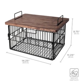 Gourmet Basics by Mikasa Madam Grid Stacking Fruit Countertop Basket, 9.75 x 14.25 x 11.25 Inch, Black