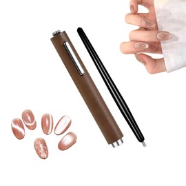 3 in 1 Wooden Handle Cat Eye Magnet for Nails, 3D Cat Eye Gel Nail Polish Magnet with Magnetic Pen, Multifunctional Nail Magnets for Nail Art, Magnetic Gel Nail Polish for DIY Salon, Studio or Home