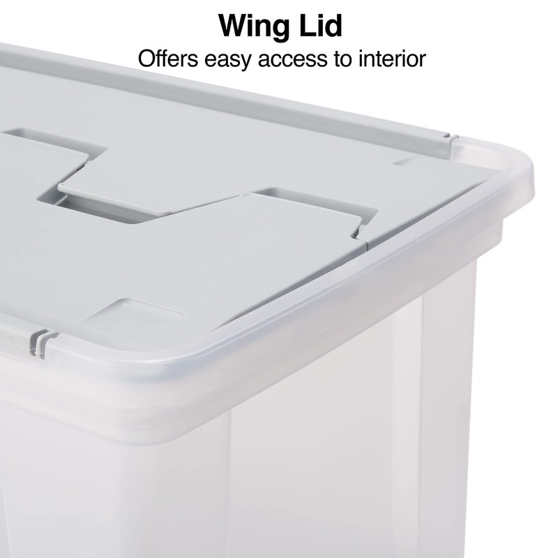 STAPLES Hanging File Folder Box, Storage Bin Organizer, Wing Lid,