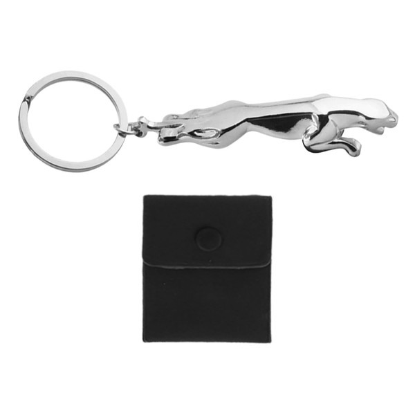 YSDYY 1 Leopard-Shaped Keychain And 1 Velvet Bag, Metal Keychain,