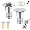 Universal Bathroom Sink Stopper Hair Catcher, Pop-up Sink Drain Strainer with Removable Stainless Steel Strainer Basket, Bathroom Sink Strainer for Bathroom Sink Stopper Replacement