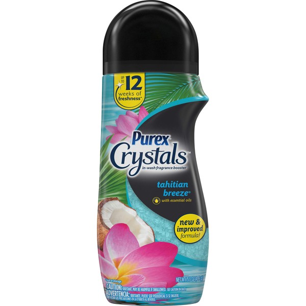 Purex Crystals In-Wash - Estimulador de fragancia y aroma para aromaterapia, brisa tahitiana, 15 onzas