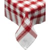 Downview Seersucker Check Cotton Tablecloth 70 Round Red
