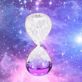 ＫＬＫＣＭＳ Dream Bubble Hourglass Birthday Present Glass Liquid Crystal Hourglass for Table Home, purple