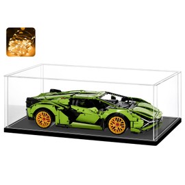 LASOA Acrylic Display Case – Display Box for Collectibles, Figures, Memorabilia, Clear Showcase with Black Base, Self-Assembly Display Container, 23.6x12x8inch