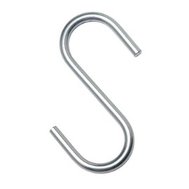 Merriway BH04906 (2 Pcs) Kitchen S-Hook Steel BZP 25mm 6.0mm Gauge - Pack of 2 Pieces