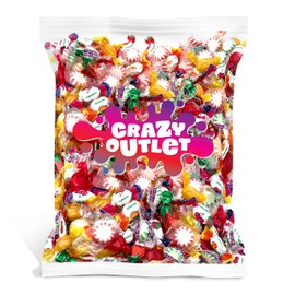 Old-Fashioned Hard Candy Assortment Arcor Strawberry, Starlights, Brach's Spearmint, Fruit Filled, Bulk Pack 2 Pounds