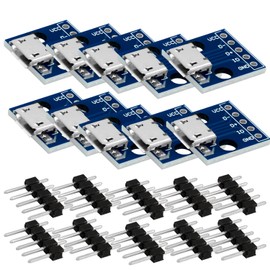 AZDelivery 10 x Micro USB Port Socket | USB Power Supply Interface | Breadboard 5V Power Module | Compatible with Arduino