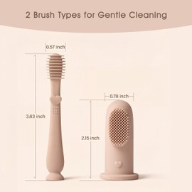 Moonkie Baby Finger Toothbrush Tongue Oral Cleaner Kit for 3 Months +, 2 Pcs (Mint)