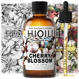 HIQILI Cherry Blossom Fragrance Oil, Floral Perfume Oil, Candle Scents for Candle Making, for Diffuser & Fresh Spray, Long-Lasting Scent - 1 Fl Oz